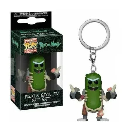 Porte-clés Funko Pop de Rick, Morty, Pickle Rick et Snowball - Rick et Morty